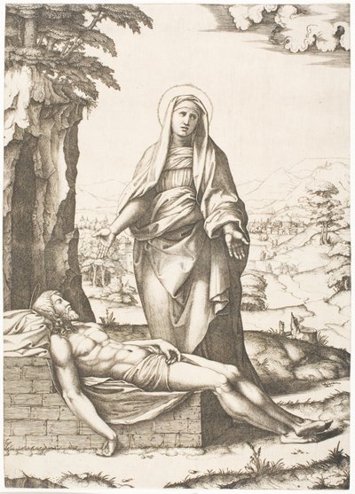 Pietà af Marcantonio Raimondi