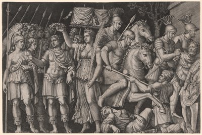 Trajan kronet af sejr af Marcantonio Raimondi