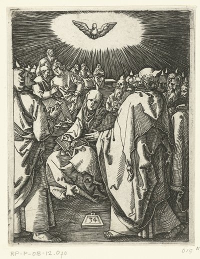 Helligåndens udgydelse Passion of Christ (serietitel) af Marcantonio Raimondi