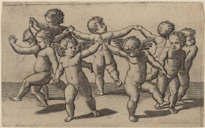 Amorernes dans af Marcantonio Raimondi after Raphael