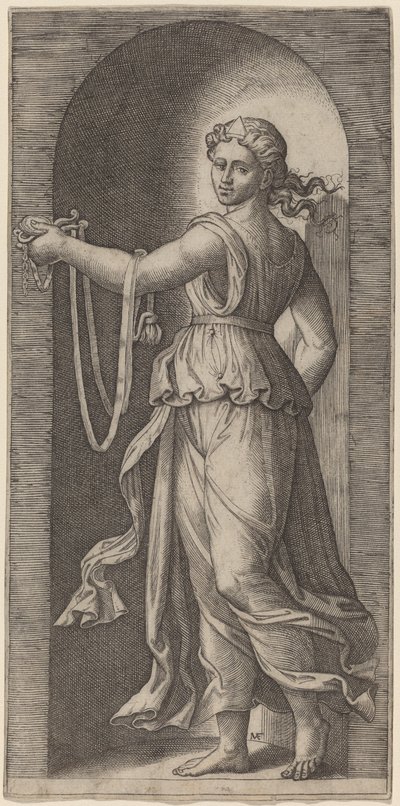 Afholdenhed af Marcantonio Raimondi after Raphael