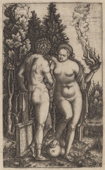 Mand og kvinde med en bold af Marcantonio Raimondi possibly after Francesco Francia