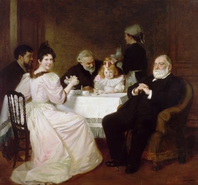 Familiesammenkomst i Madame Adolphe Brissons hjem af Marcel Andre Baschet