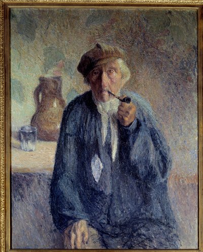 Portræt af en gammel bonde, der ryger pibe Maleri af Marcel Couchaux (1877-1939) 20. århundrede søn. 0,92x0,73 m Rouen, Musee des Beaux Arts Bemærk! Brug af dette værk kan være underlagt en anmodning om tredjepartsgodkendelse eller yderligere gebyrer af Marcel Couchaux