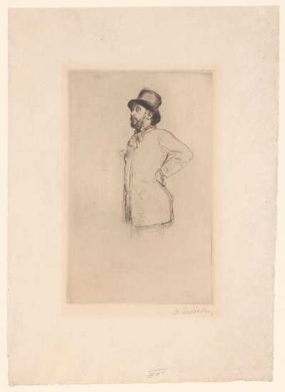 Portræt af Edgar Degas af Marcellin Gilbert Desboutin (signed by artist)