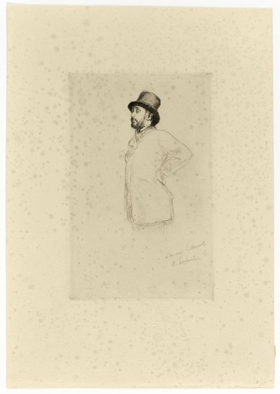 Edgar Degas, stående af Marcellin Gilbert Desboutin