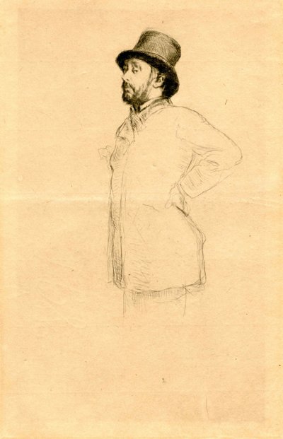 Edgar Degas i hatten. af Marcellin Gilbert Desboutin