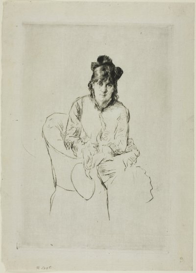 Portræt af Berthe Morisot af Marcellin Gilbert Desboutin