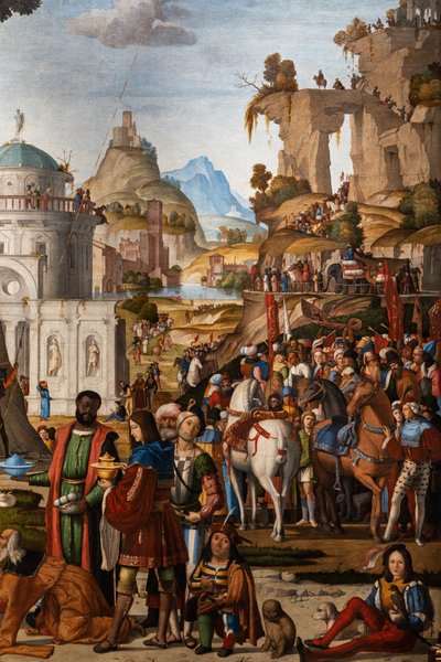 Tilbedelse af de kloge mænd, detaljer af Marcello Fogolino