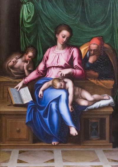 Hellige familie og den hellige Johannes Døberen af Marcello Venusti