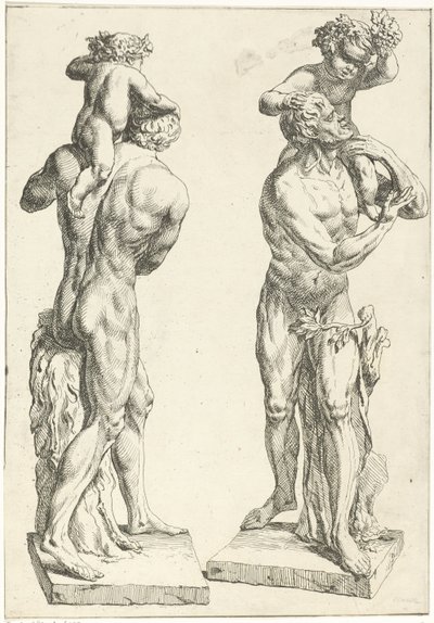 Silenus met de unge Bacchus af Marcellus Laroon (I)