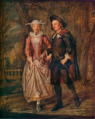 Lovers in a Park, 1745 1931 af Marcellus Laroon the Younger