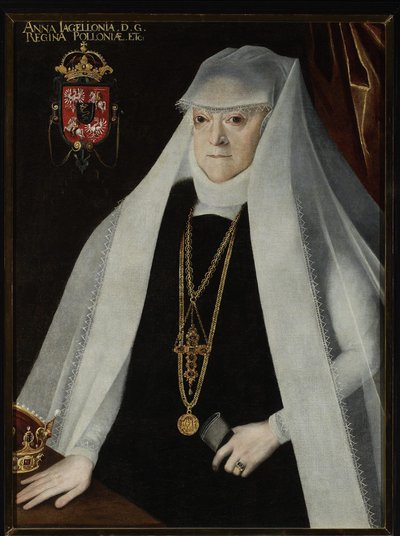 Anna Jagellon, dronning af Polen - Portræt af Anna Jagiellon (1523-1596), dronning af Polen, af Kober, Martin (1550-1609). Olie på lærred, før 1596. Narodowe Museum, Warszawa af Marcin Kober