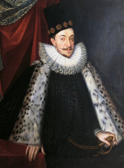 Portræt af Sigismund III Vasa, konge af Sverige og Polen, af Martin Kober, maleri af Marcin Kober