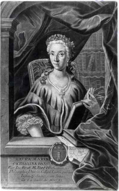 Laura Maria Caterina Bassi, graveret af Johann Jakob Haid af Marco Alvise Pitteri