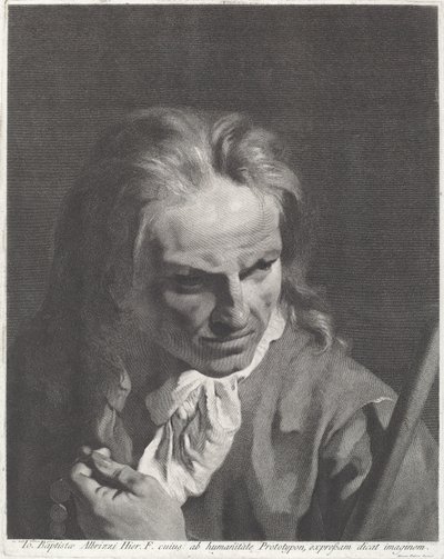 En gentleman pilgrim med en rosenkrans af Marco Alvise Pitteri after Giovanni Battista Piazzetta