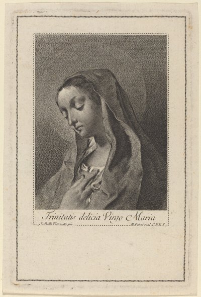 Den søde Jomfru Maria af Treenigheden af Marco Alvise Pitteri after Giovanni Battista Piazzetta