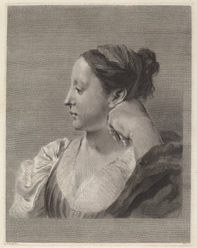 Ung kvinde i profil af Marco Alvise Pitteri after Giovanni Battista Piazzetta