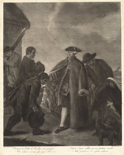 Tag kavaleren til dalen ... (Mesterens ankomst) af Marco Alvise Pitteri after Pietro Longhi