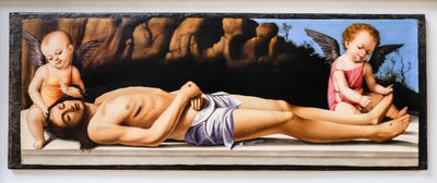 Død Kristus og to engle af Marco Basaiti