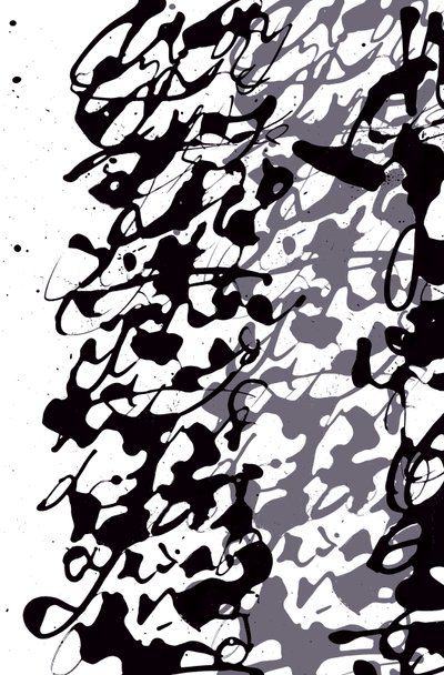 Asemic Writing, 2014 (blæk på papir) af Marco Campedelli