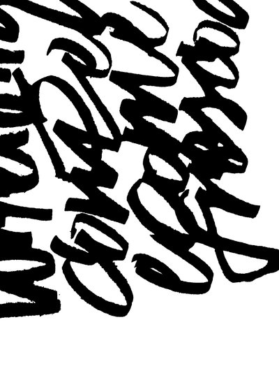Asemic Writing, 2017 (blæk på papir) af Marco Campedelli