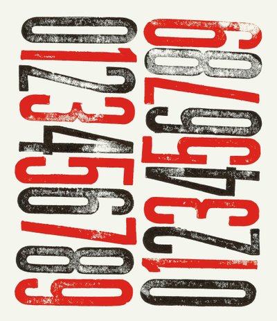 Numbers, 2014 (trætypetryk på papir) af Marco Campedelli