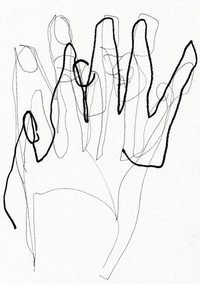 Psyco Hand, 2017 (pen og tusch på papir) af Marco Campedelli