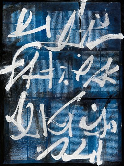 Texto #15, 2020 (collage, blandede medier på lærred) af Marco Campedelli