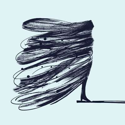 The Butterfly Girl, 2014 (blæk på papir) af Marco Campedelli