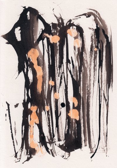Wabi Sabi, 2018 (blæk og blegemiddel på papir) af Marco Campedelli