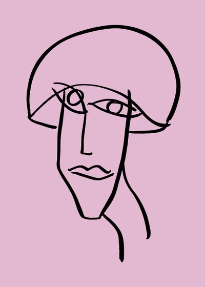 Kvinde, 2019 (blæk på papir) af Marco Campedelli