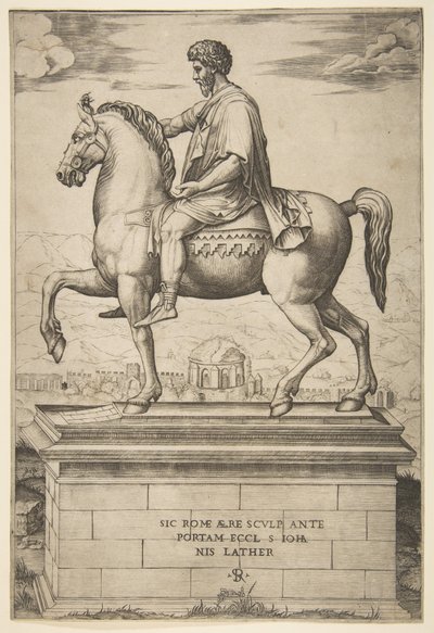 Rytterstatue af Marcus Aurelius, 1515-27. af Marco Dente