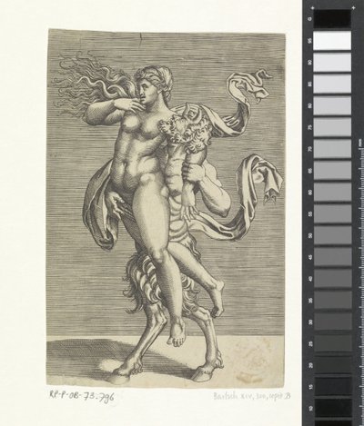 Satyr og nymfe af Marco Dente