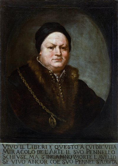 Portræt af maleren Pietro Liberi (1605-1687) - Maleri af Marco Liberi (omkring 1640-efter 1687) af Marco Liberi