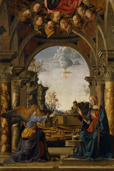 Bebudelse af Marco Palmezzano (1457-1539) af Marco Palmezzano