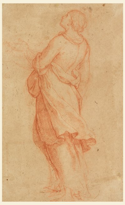 Tegning, En ung kvinde (Maria Magdalena under korset), 1550-75 af Marco Pino
