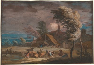 Et stormfuldt landskab af Marco Ricci
