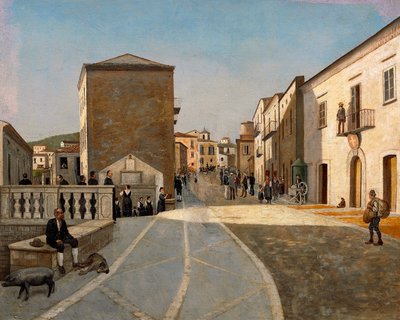 Udsigt over Casacalenda (olie på lærred) af Marco di Gregorio