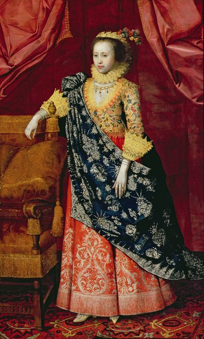 Portræt af en dame, her kaldet Arabella Stuart (olie på lærred) af Marcus (attr. to) Gheeraerts