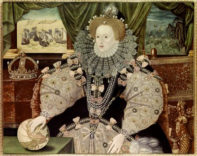 Portræt af dronning Elizabeth I af England, kendt som Armada-portrættet, ca. 1588 (olie på panel) af Marcus Gheeraerts