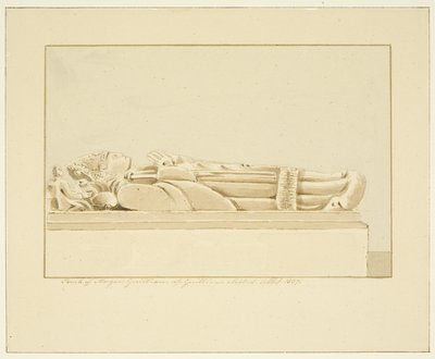 Billede af abbed Guilliam i Bristol Cathedral (blyant og akvarel på papir) af Marcus H. Homes