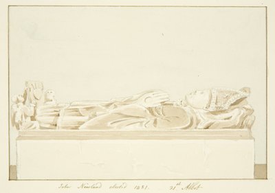 Effigy of Abbed Newland, i Bristol Cathedral (blyant og akvarel på papir) af Marcus H. Homes