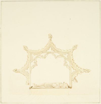 Tomb of Maurice, 7th Earl of Berkeley, i Bristol Cathedral (blyant og akvarel på papir) af Marcus H. Homes