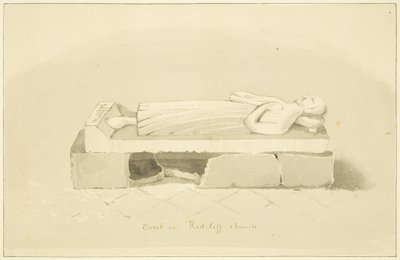Tomb of Sir John Lamington i St Mary Redcliffe (blyant og akvarel på papir) af Marcus H. Homes