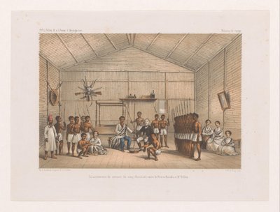 Besøg til Prince Ratsiba og blodedsceremoni La ceremonie du serment du sang (Fatidrah), entre le Prince Ratsiba et Mr. Afstemning (titel på objekt) François P.L.s rejse. Pollen til Madagaskar (serietitel) F.P.L. Pollen R.s. l. Fauna d. Madagaskar (s af Marcus Jacob Goedkind