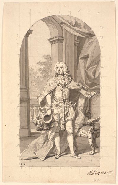 Amtmand "Gehejmeråd i Tønder" Frederik Wilhelm Holstein som dannebrogsridder i ordensdragt af Marcus Tuscher