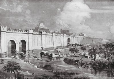 Babylon genoprettet (litografi) af Margaret (after) Dovaston