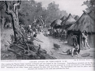Cæsars angreb på Verulamium, illustration fra 