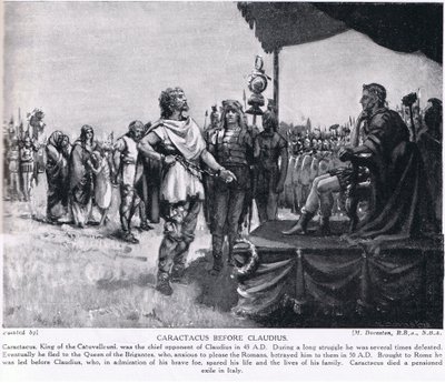 Caractacus foran Claudius, illustration fra 